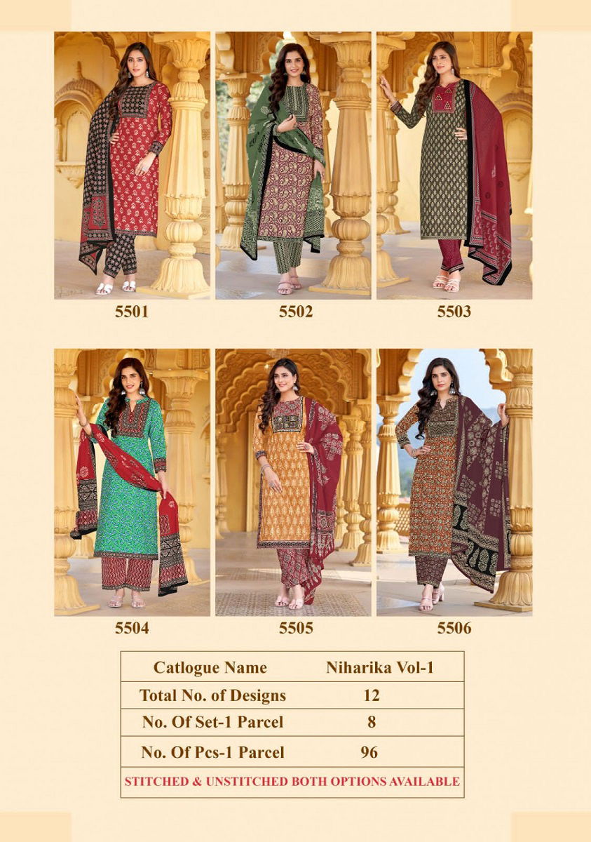 Kala Niharika Vol 1 Printed Cotton Dress Material Catalog
